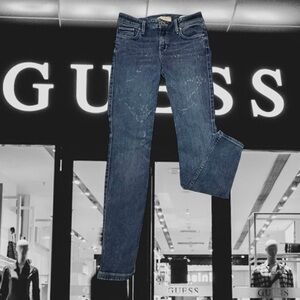 GUESS 1981 Los Angeles power skinny low Medium Acid Wash blue jeans 26